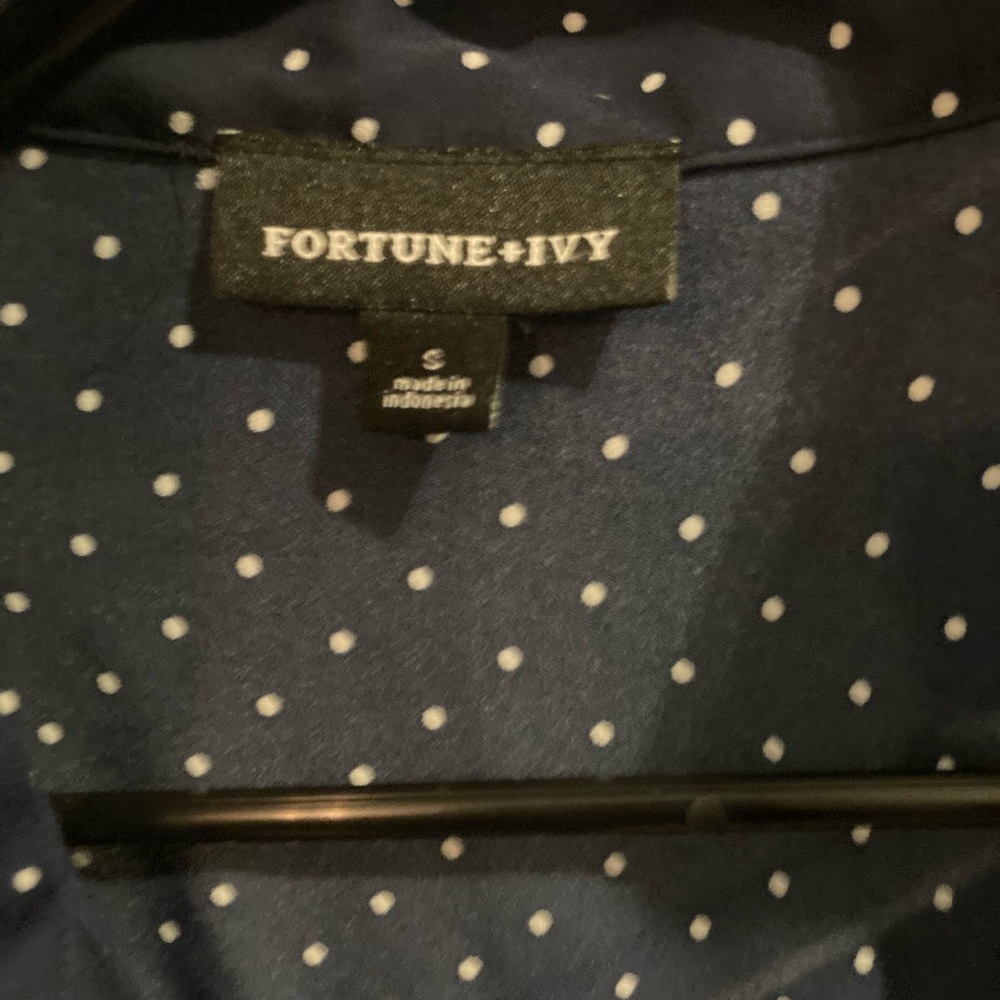 Navy polka dot button down - Picture 2 of 3